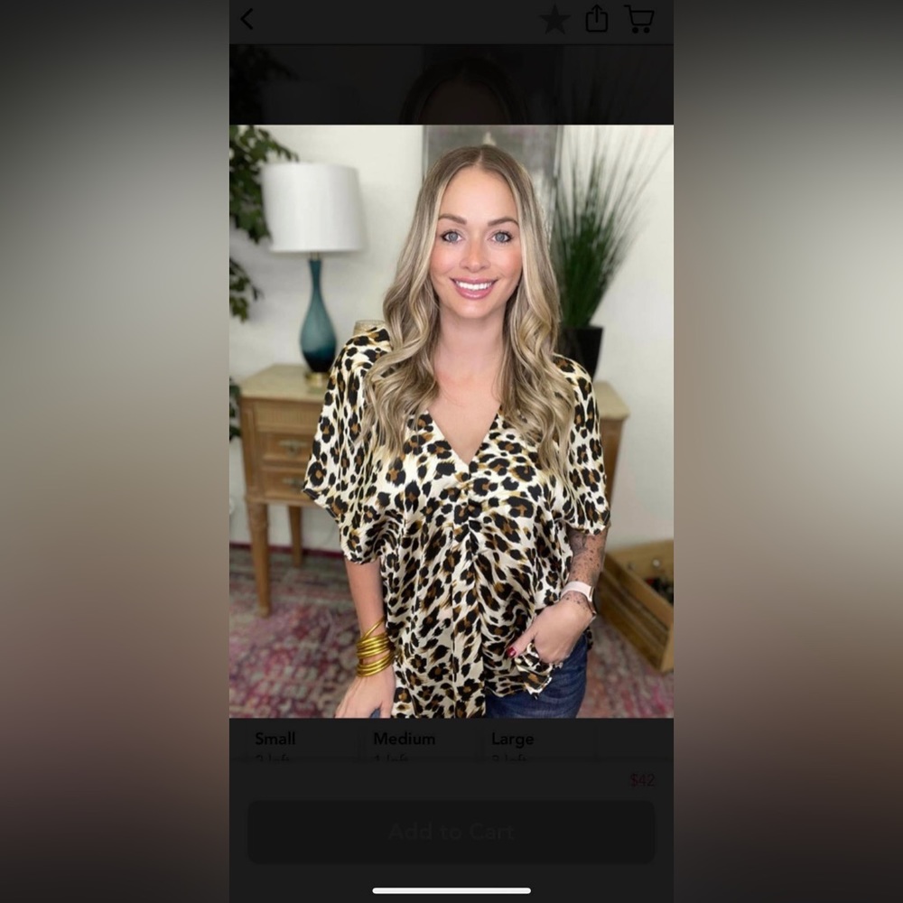 Adriene brand leopard shirt